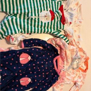 Toddler Holiday & Floral Sleepwear Bundle — Green, White, Navy, Pink
